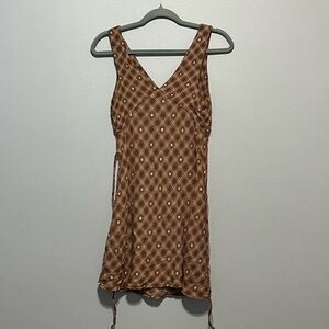 S Wild Fable Orange and Cream Vintage Shirt-Dress